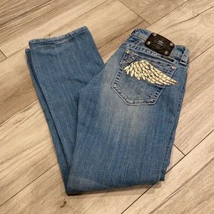 Miss Me Buckle Embellished Angel Wing Boot